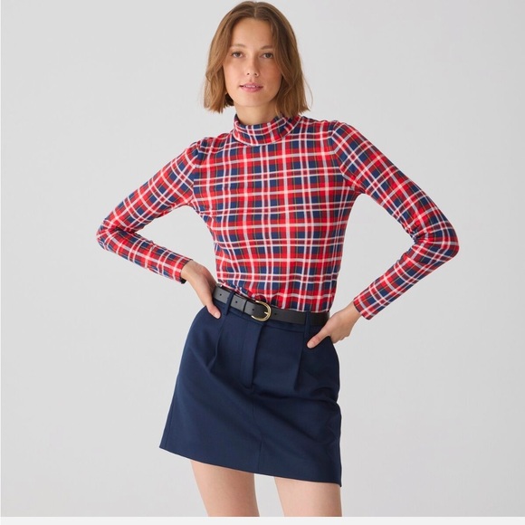 NWT J.Crew Tissue Turtleneck In Plaid Size M - Picture 3 of 12